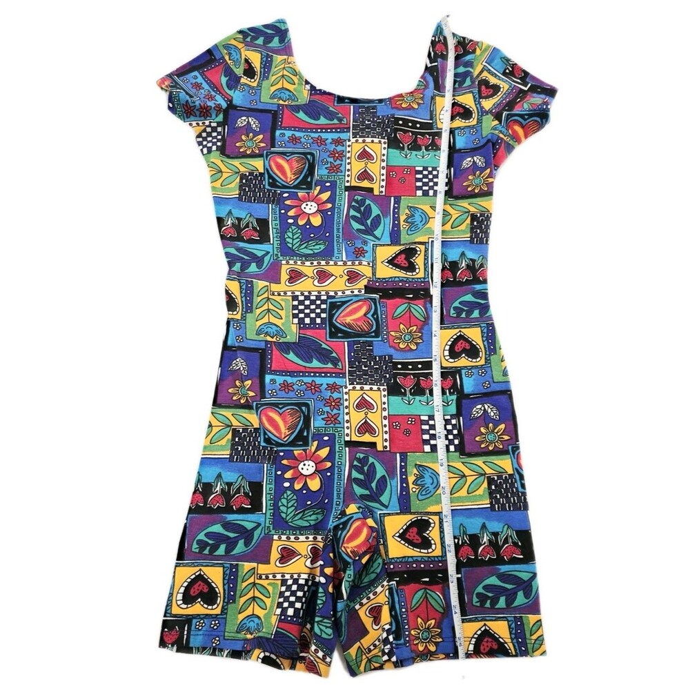 VTG Gilda Marx Kids II 80s Patchwork Cotton Unitard Biketard Dance Size M (8/10) - Picture 8 of 11